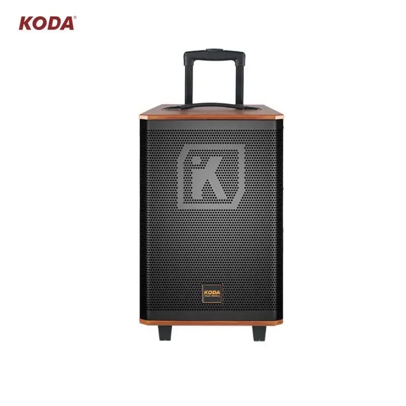 KODA 12 Inch Trolley  Wooden case DJ Karaoke Bass Portable Speakers With Microphone