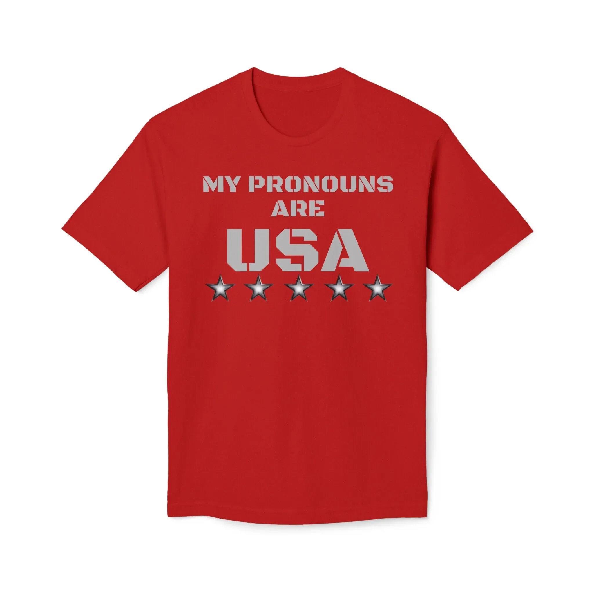 Usa Made 'My Pronouns Are Patriotic T Shirt American Pride For July 4Th Veterans Day And Everyday Wear Midweight