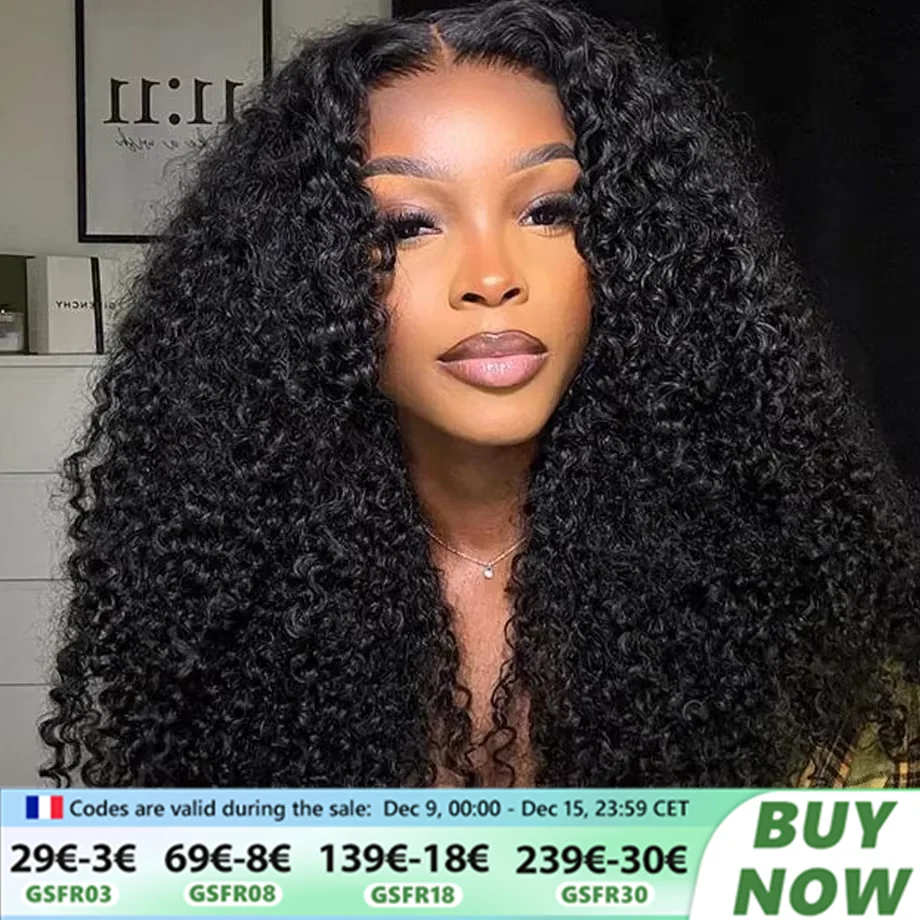 200 Density Jerry Curly Human Hair Wig 13X4 Trancparent Lace Wig Brazilian 4X4 Lace Closure Wig Kinky Curly Human Hair Wig