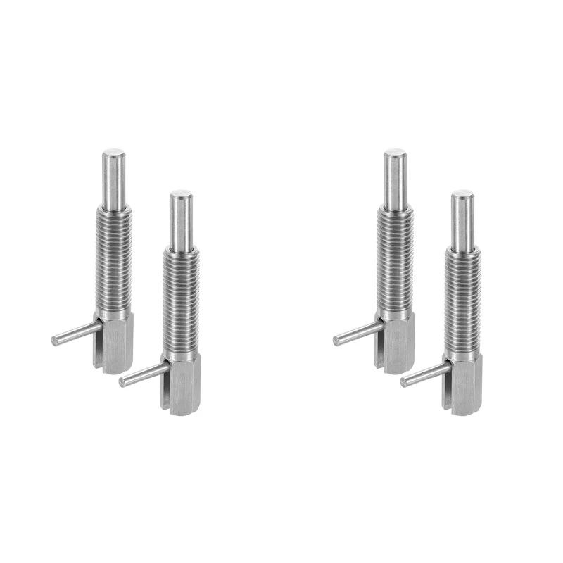 PTST 4Pcs Retractable Indexing Plunger Pin, M16 L Spring Plunger Stainless Steel Spring Loaded Latch Telescopic Locking Pin