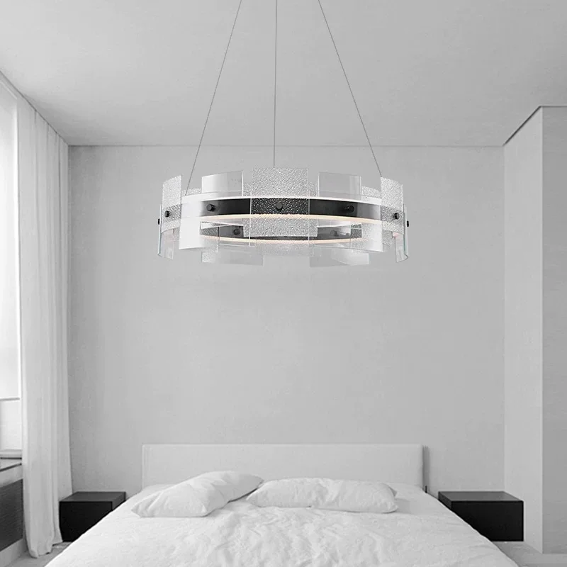High end Italian minimalist living room pendant light, postmodern Nordic master bedroom room light, straight bar dining room