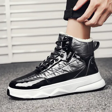 ट्रेंडी सिल्वर विंटर बूट्स पुरुषों के लिए हाई टॉप स्नीकर्स आउटडोर वार्म प्लश पुरुषों के स्नो बूट्स प्लेटफॉर्म फ़री एंकल बूट्स पुरुषों के लिए कैज़ुअल बूट 10 best sales पुरुषों के प्लेटफ़ॉर्म बूट - №1