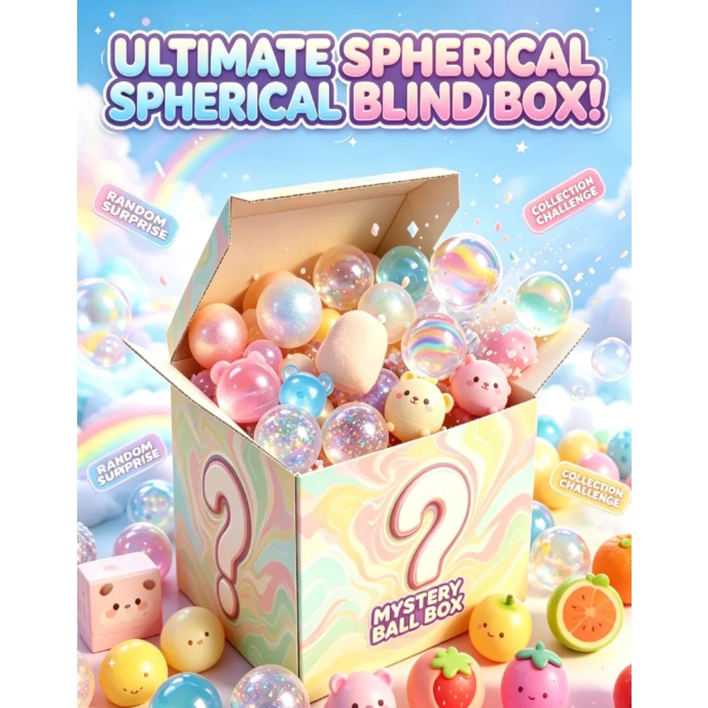 Kawaii Trendy Glitter Mystery Squishy Blind Box Single Random Ultra Slow Rising Smooth Soft Squeeze Toy Bright Glitter Pocket Desk Decor Calming Stress Relief Unique Surprise Present Perfect For Teen And Adult Squish Collectors Hobby Use view 3