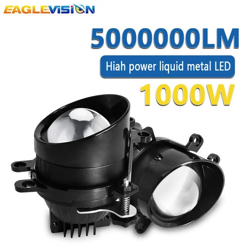Imagen 1 del producto Faro de proyector EAGLEVISION Turbo Canbus 1000W HID lente de proyector LED haz alto + bajo Ultra brillante para lámpara antiniebla Toyota Tacoma