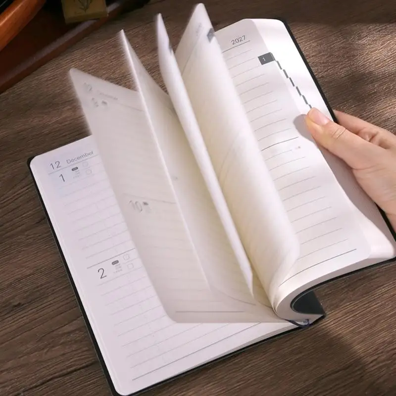 R53C 2027 Schedule Planner Book Notebook with 200-300 Lined Pages and 2 Ribbons