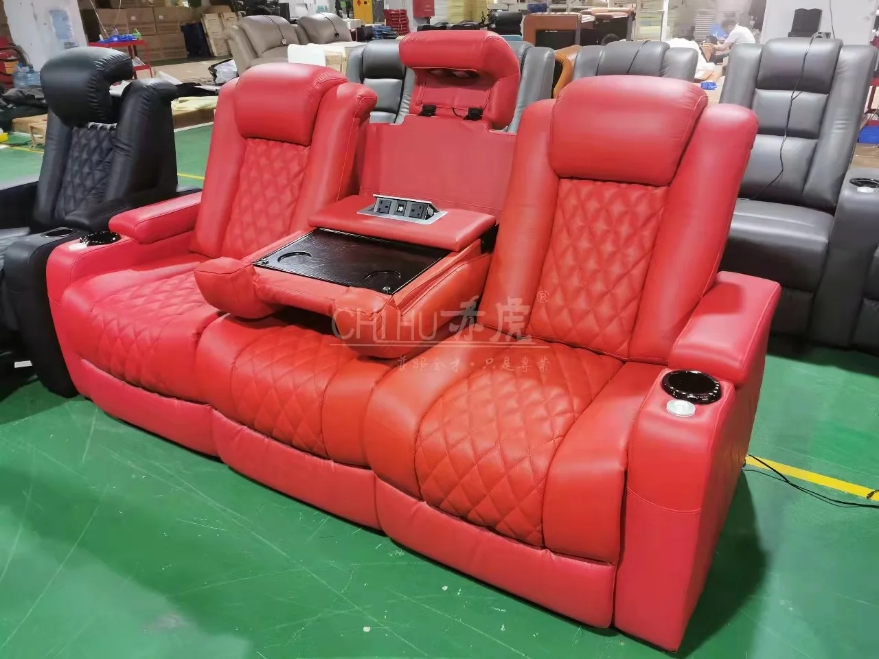 Top grain leather electric recliner cinema sofa VIP living room furniture electric recliner cinema