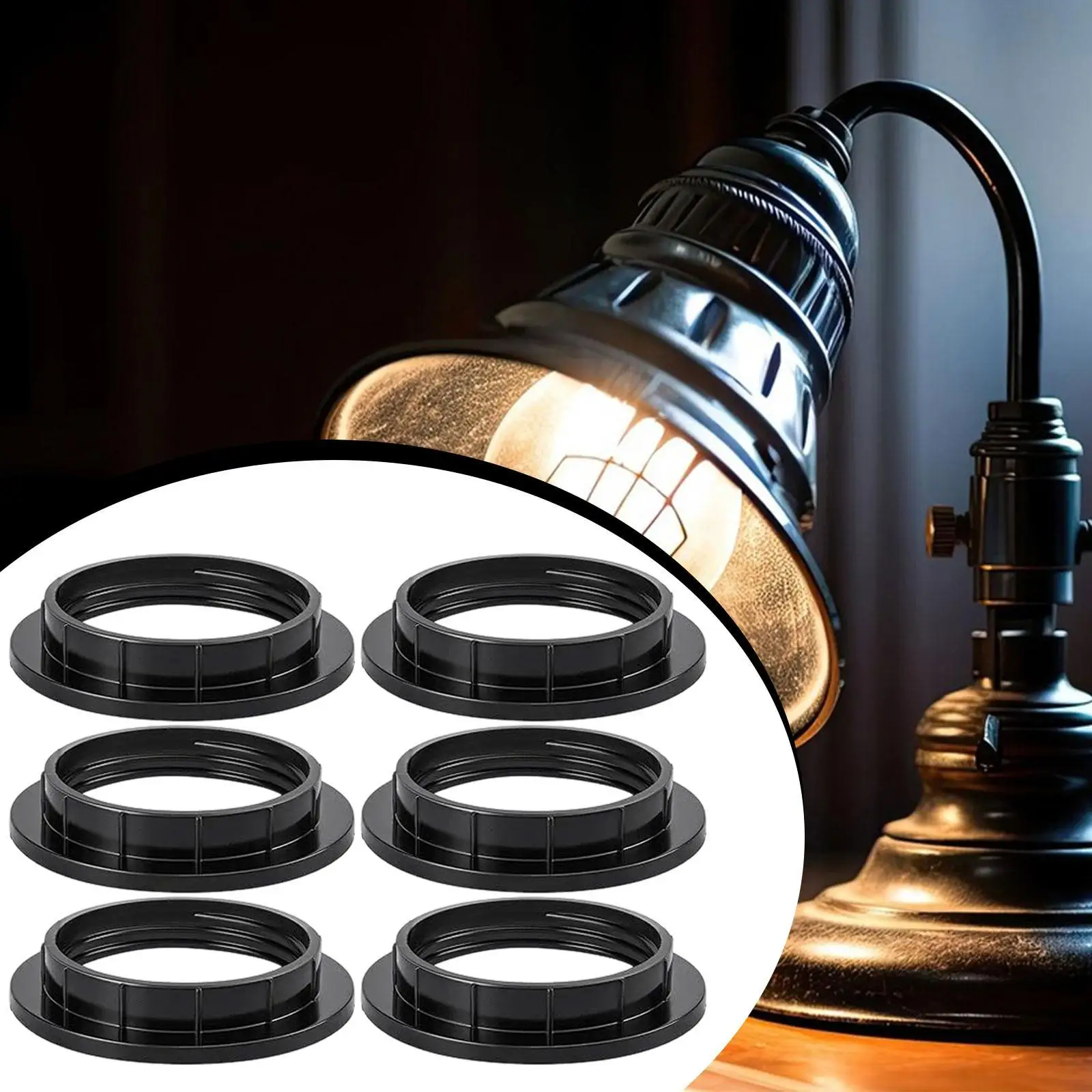 Light Socket Shade Rings Threaded Retaining Adapter for E26 E27 Glass Shade Pendant Lighting Fixtures