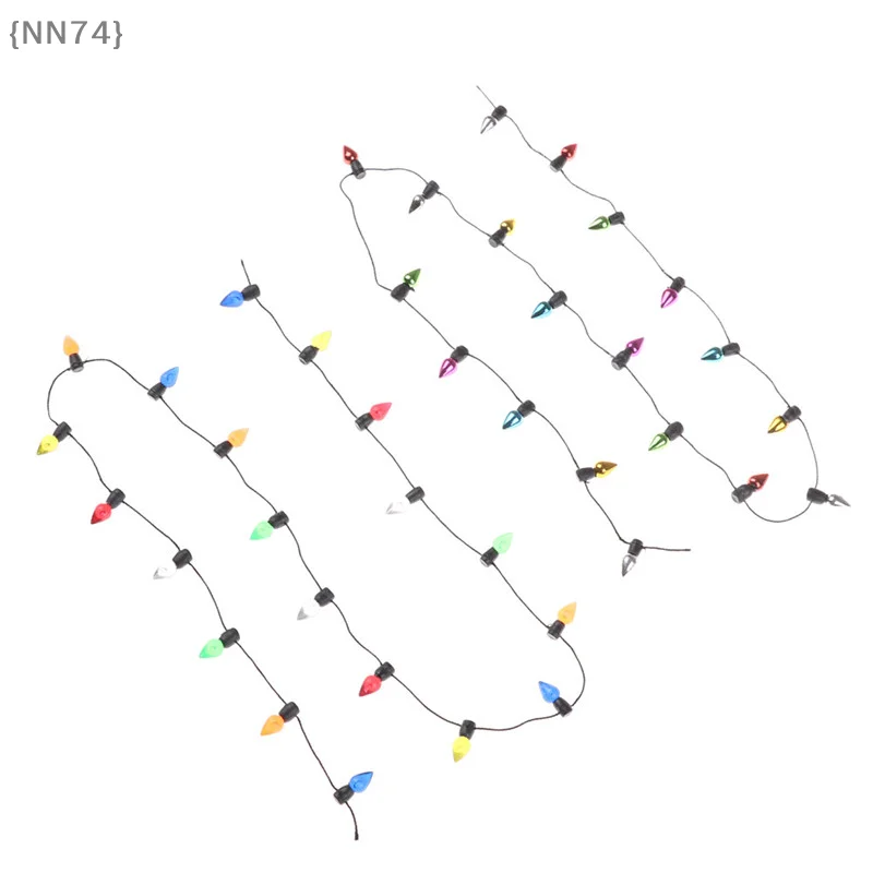 【F2-NN74】0.5m 1/12 Scale Dollhouse Miniature Christmas Lights - Multi-Colored Plastic String Lights for Decor