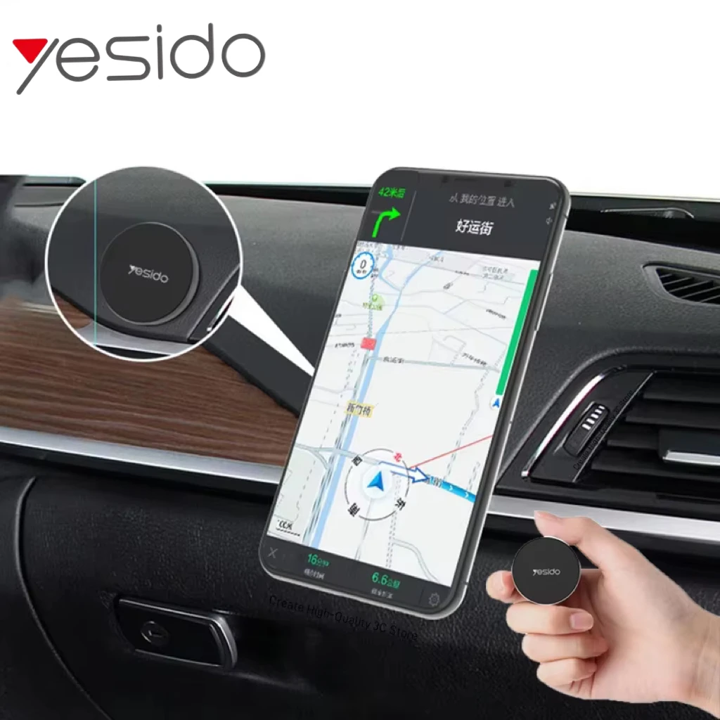 Yesido معدن صغير سيارة حامل هاتف مغناطيسي وحدة التحكم المركزية سيارة الملاحة لاصق حامل سوبر الحاملة حامل جديد 2025