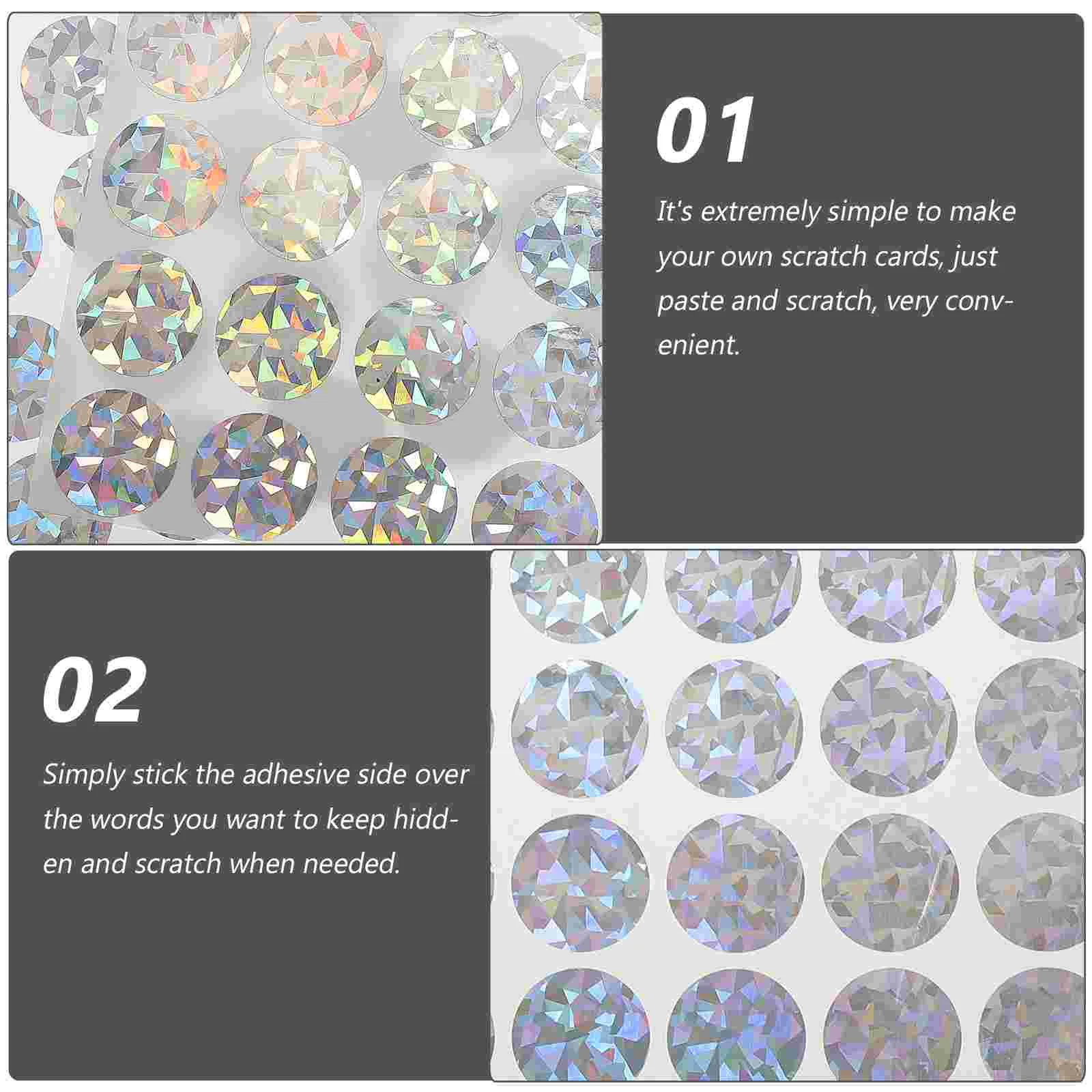 2 Sheets Circle Stickers Scratch Card DIY for Reward Programs off Labels Round Lottery Paper Games