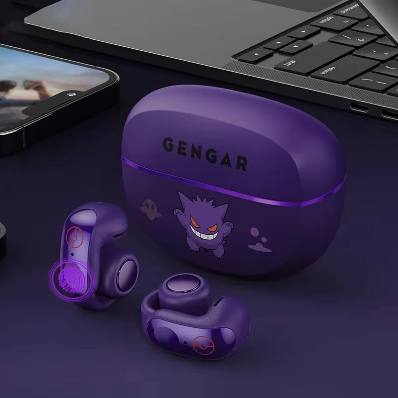 2025 New Gengar Anime Clip-On Wireless Bluetooth Earphones, Comfortable for Gaming and Sports, Gift for Boys and Girls
