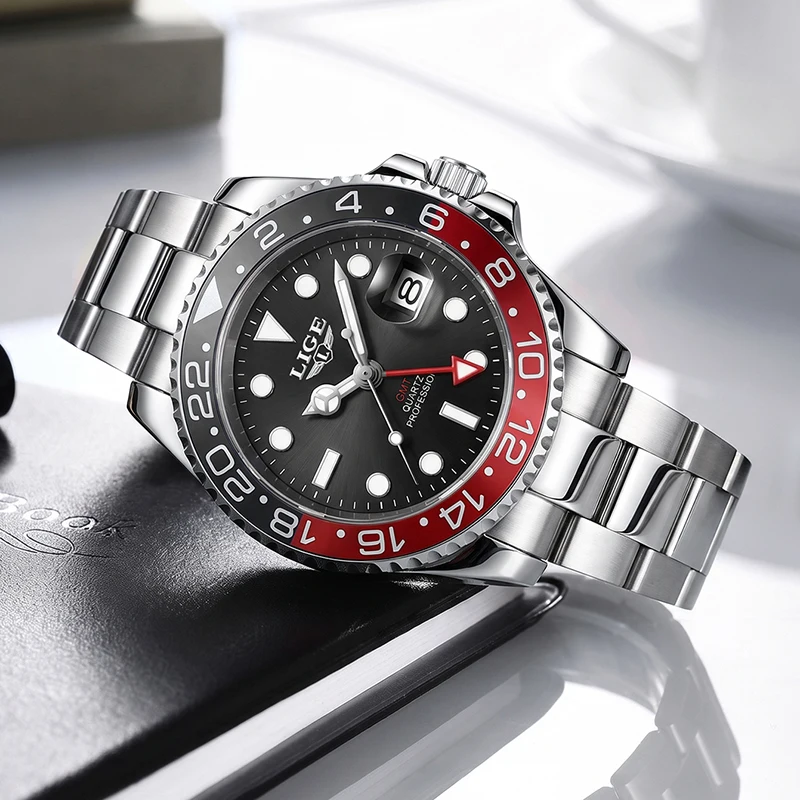 LIGE Men Watch Top Brand Luxury Fashion Business Diving Watch Men Waterproof Sport Quartz Date Chronograph Relogios Masculino