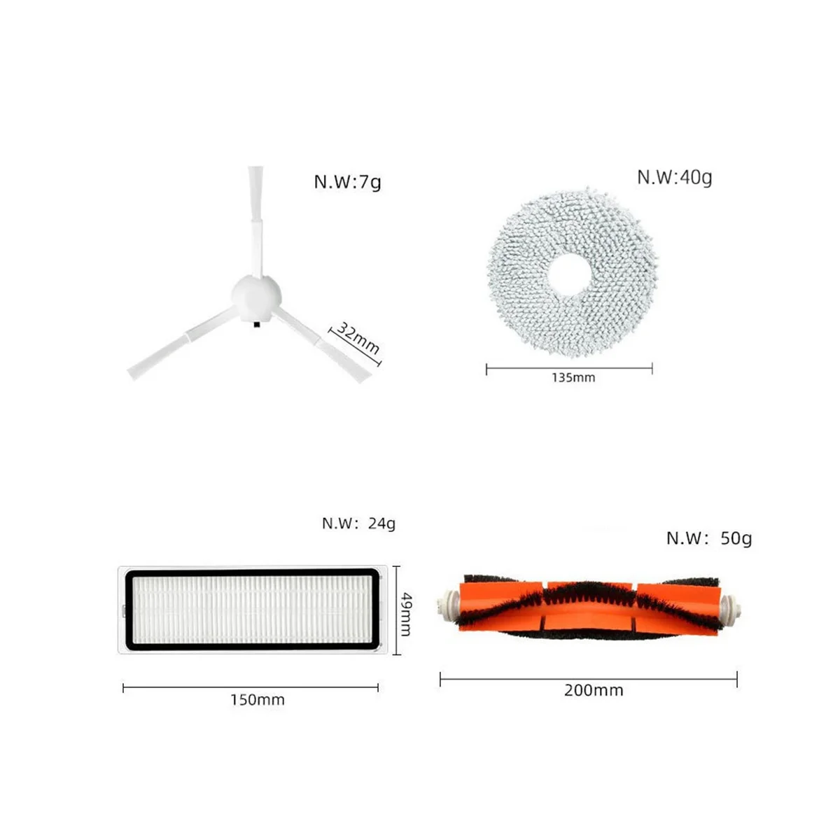 Suku cadang pengganti untuk S10 S10 Pro Robot vakum pengganti sikat sisi utama Filter Hepa kain lap pel