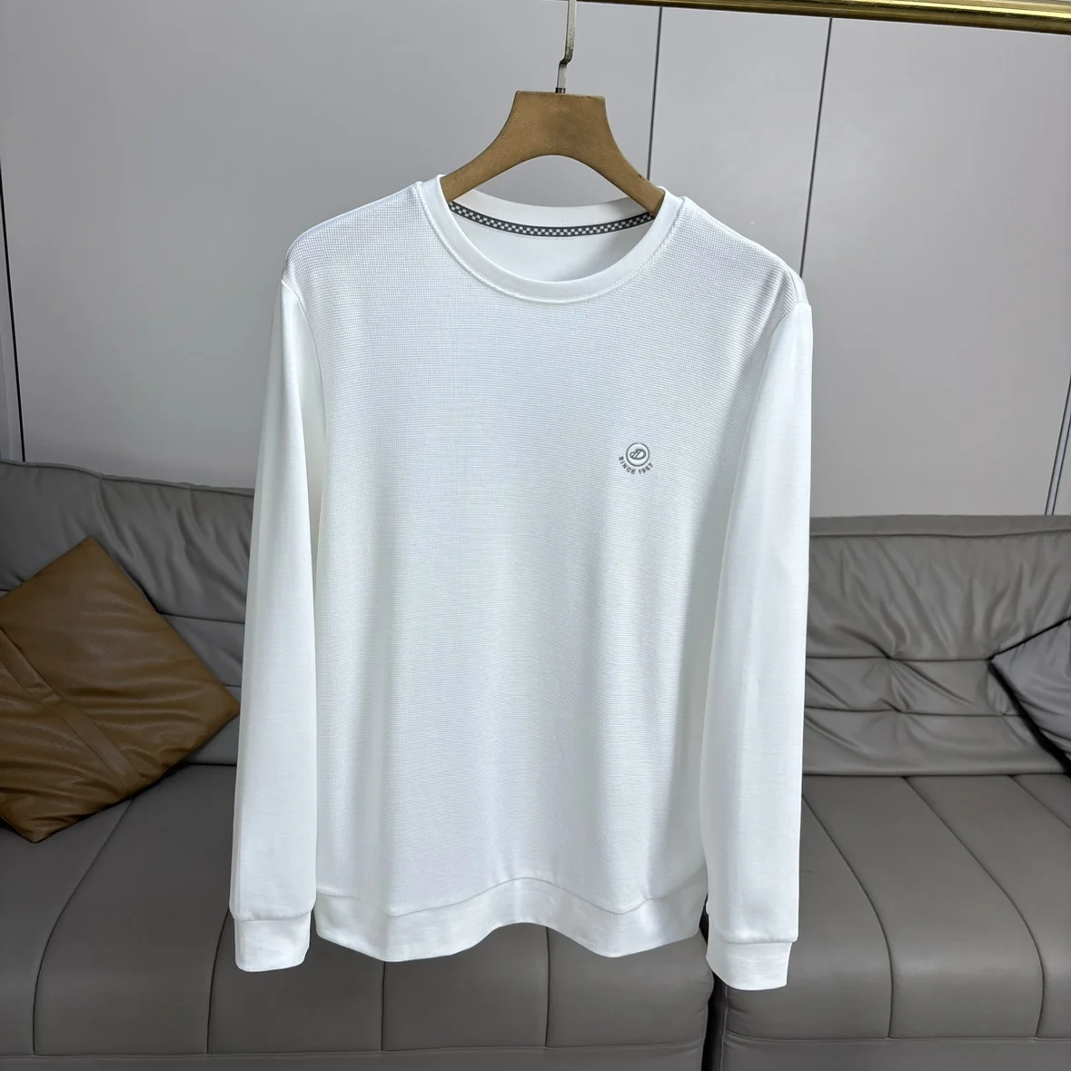 

Мужская осенне-зимняя повседневная толстовка с длинным рукавом и круглым вырезом, базовый слой, удобная, дышащая, стандартного кроя