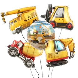 5pcs Engineering Vehicle Aluminum Film Balloon Party Kids Toy Excavator Engineering Vehicle Balloon Birthday Scene Decoration