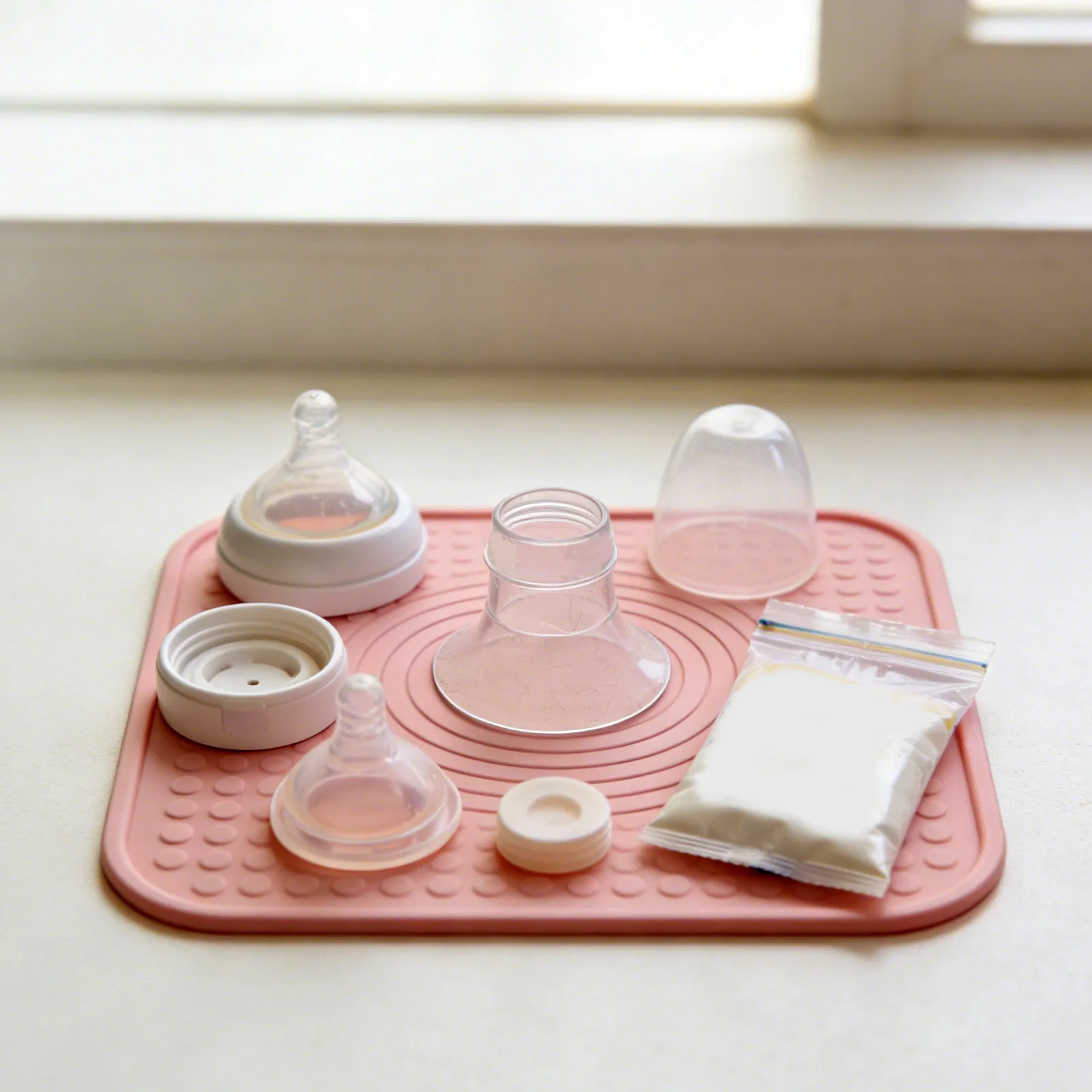 「ワークママ」搾乳器用、再利用可能なシリコン製フランジインサート6個入り。サイズ：20mm、21mm、24mm。透明で柔軟性があり、装着可能なアクセサリー。