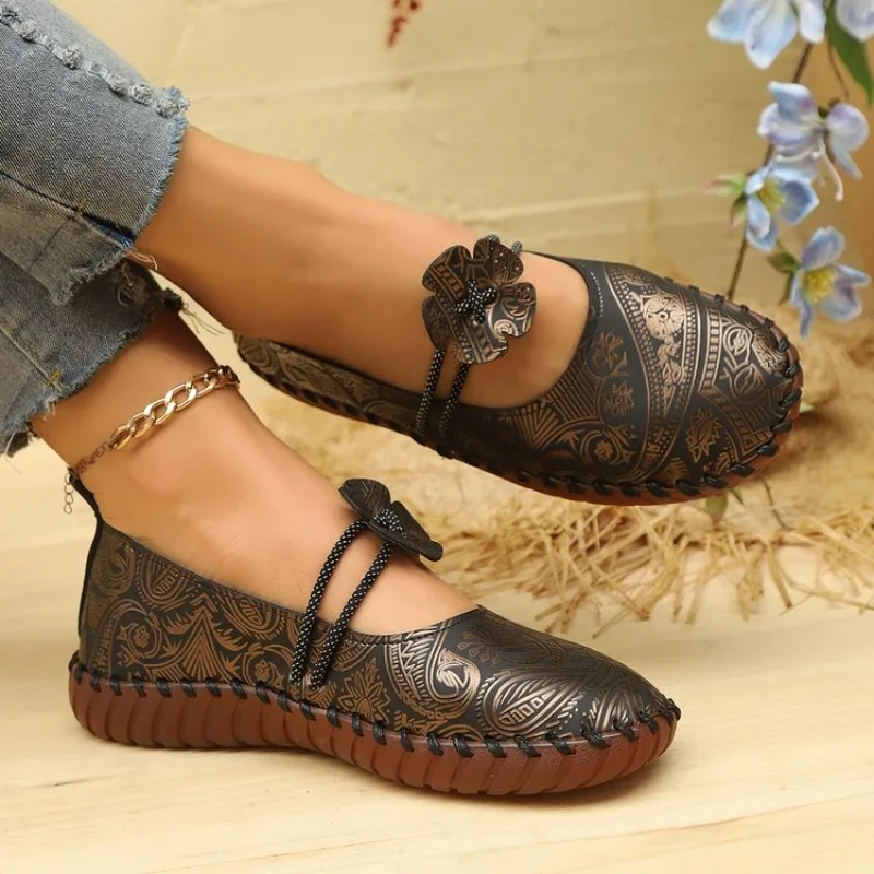 Soft Sole Women's Single Shoes Autumn Versatile Comfortable Round Head Casual Shoes Womens Loafers view 3