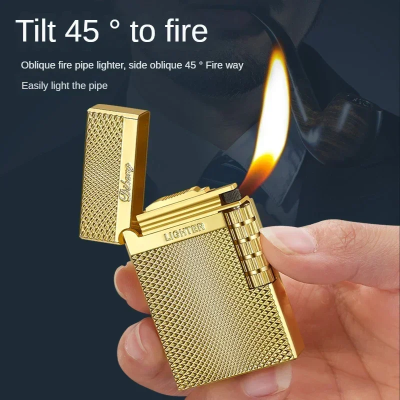 Stylish Grinding Wheel Flint Flame Lighters Butane Inflation Gas Torch Lighter Cigarette Smoking Accessories Cool Gifts For Men