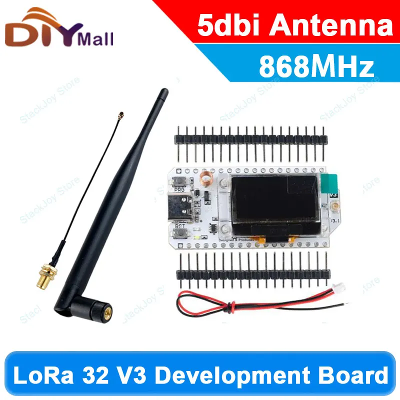 

ESP32 LoRa V3 Dev Board 868MHz 5dBi SMA Male Omni-Directional Antenna SX1262 0.96" OLED WiFi/BLE Type-C for Meshtastic Arduino