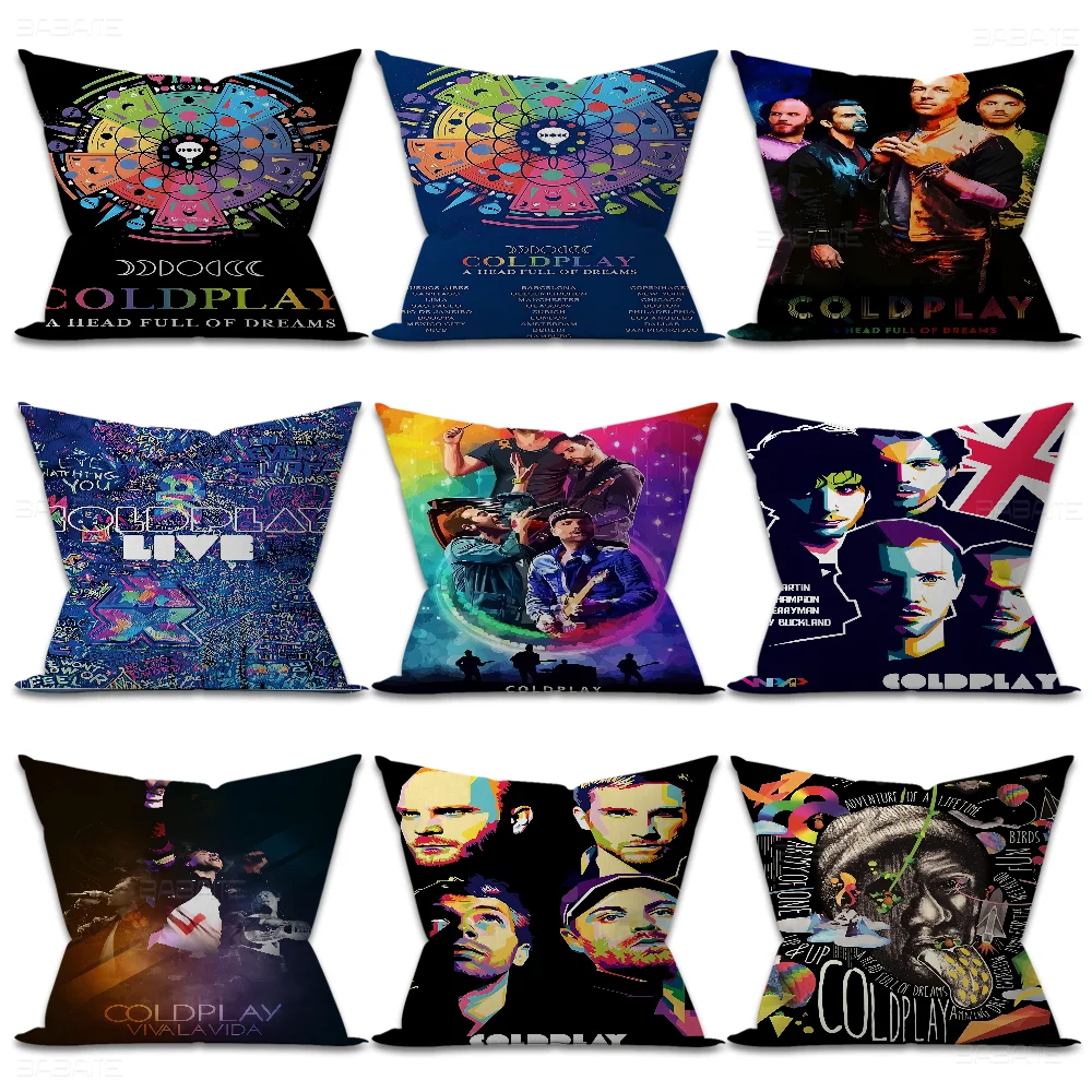 Rock Coldplay Band Pillow Gift Home Office Decoration Bedroom Sofa Car Cushion Cover Case 45x45