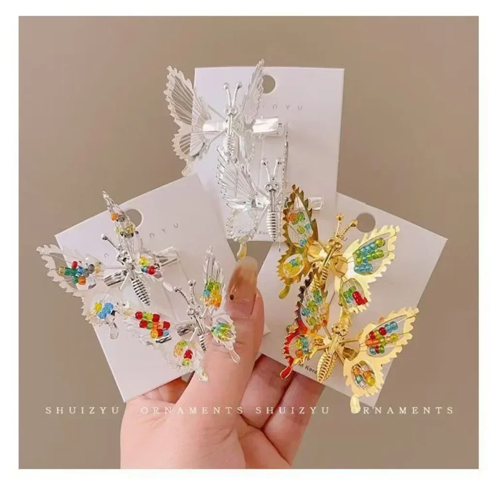 4pcs set Inciting Wings Butterfly Hair Accessories Metal Sparkling Hair Clips Decoration Hair Accessories for Children