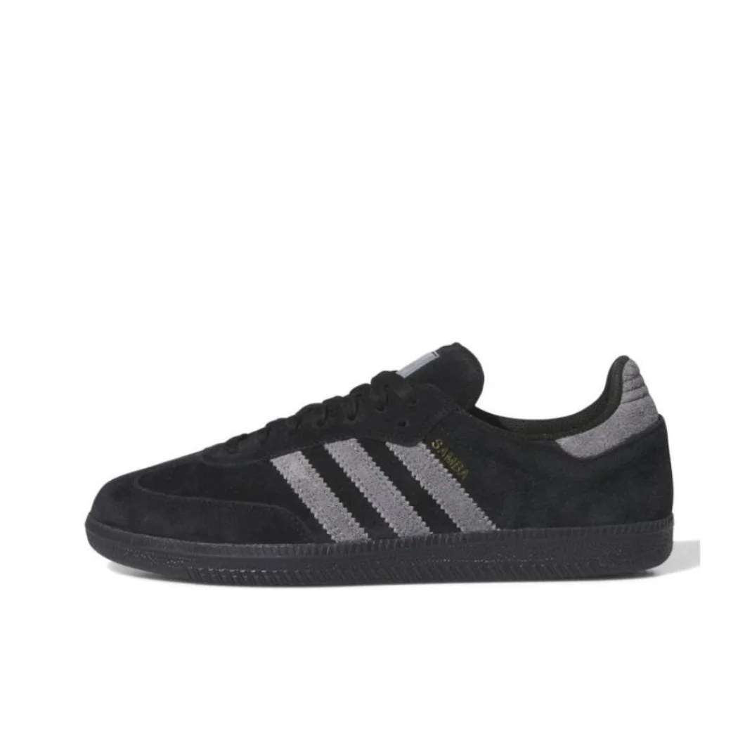 Adidas SAMBA OG men and women with the same fashion versatile low-top board shoes comfortable lightweight casual shoes Black