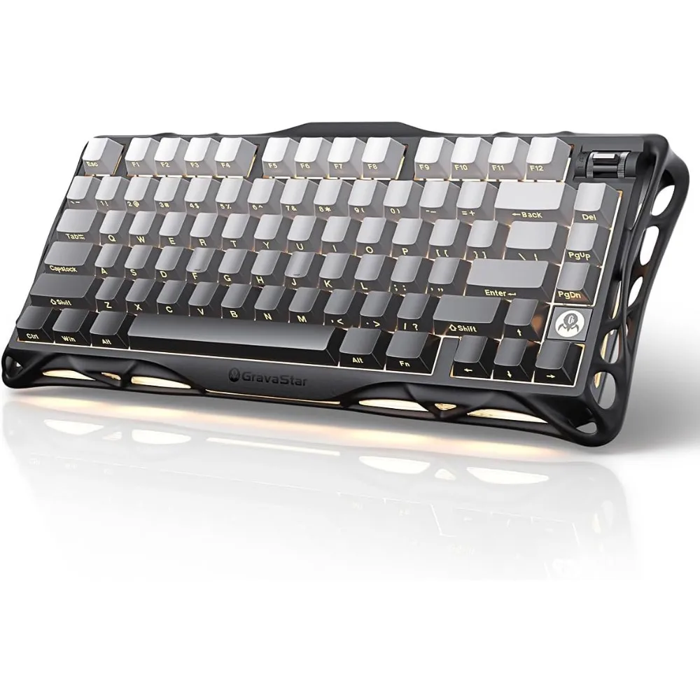 75% Wireless Mechanical Gaming Keyboard, Aluminum Alloy, Compact Design, Hot-Swap Socket, Linear Switches, RGB Backlit
