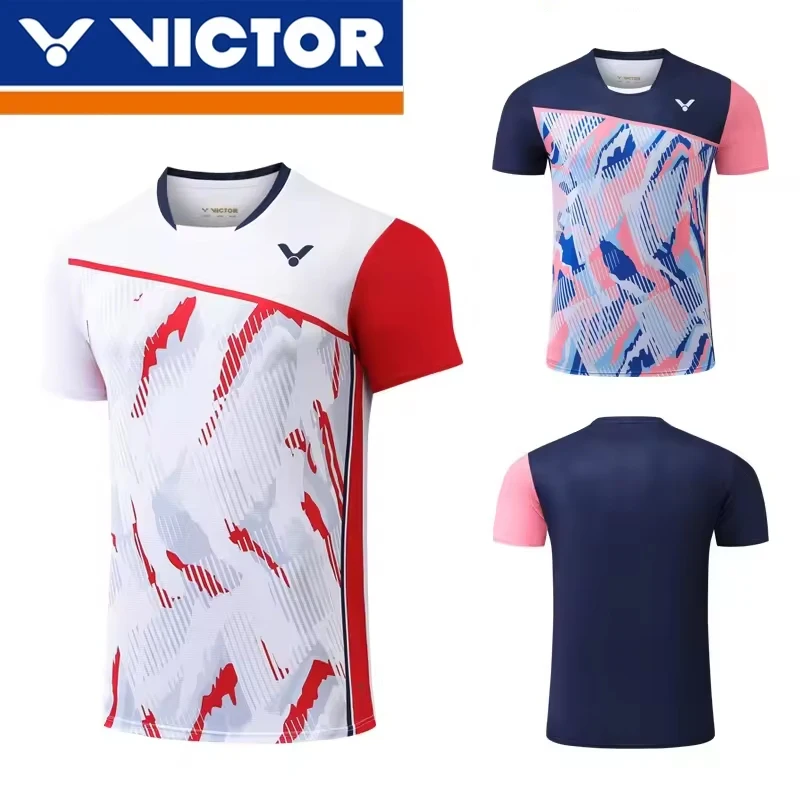 

VICTOR Sports T-shirt top Badminton wear male couples quick drying short sleeve Breathable quick drying running gym Woman