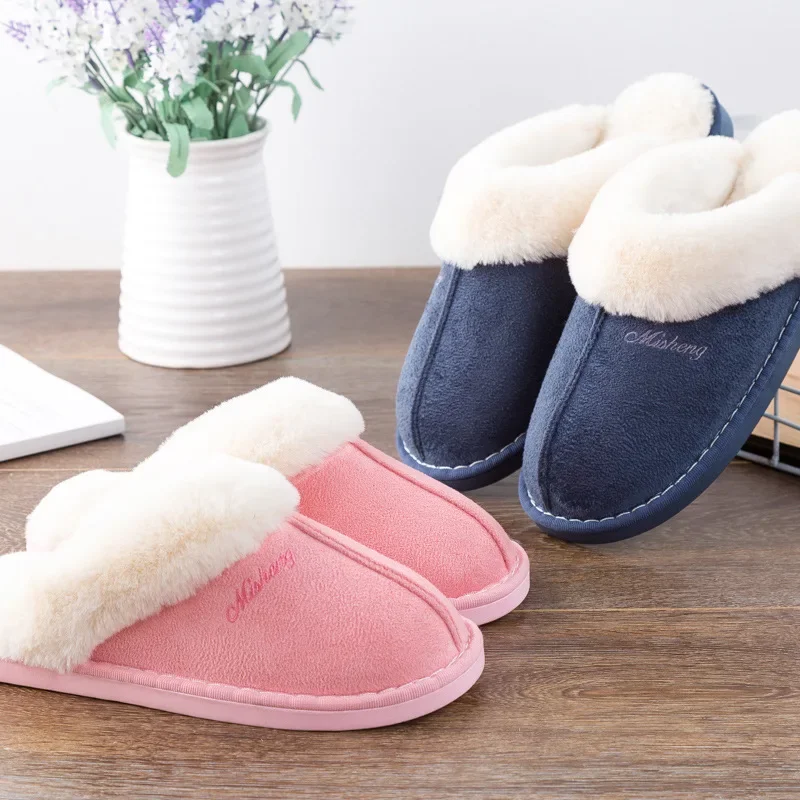 Fongimic Couple Winter Cotton Slippers Autumn Blowout Waterproof Household Slippers for Men Women Indoor Outdoor Warm Slippers