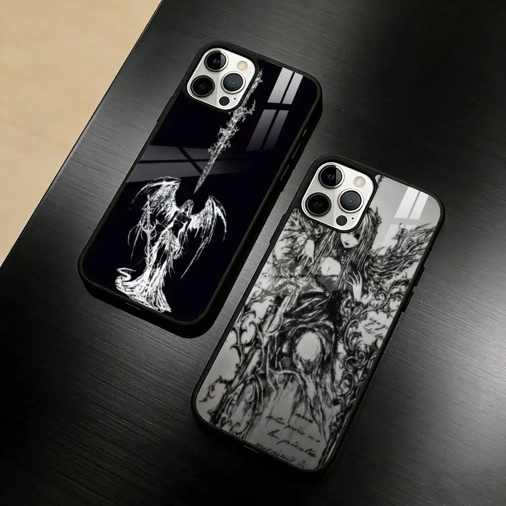 

Gothic Cyber Sigil Cross Eyes Skull Phone Case For iPhone 17/16/15/14/13/12/Plus/Pro/Max for Magnetic Wireless Charging