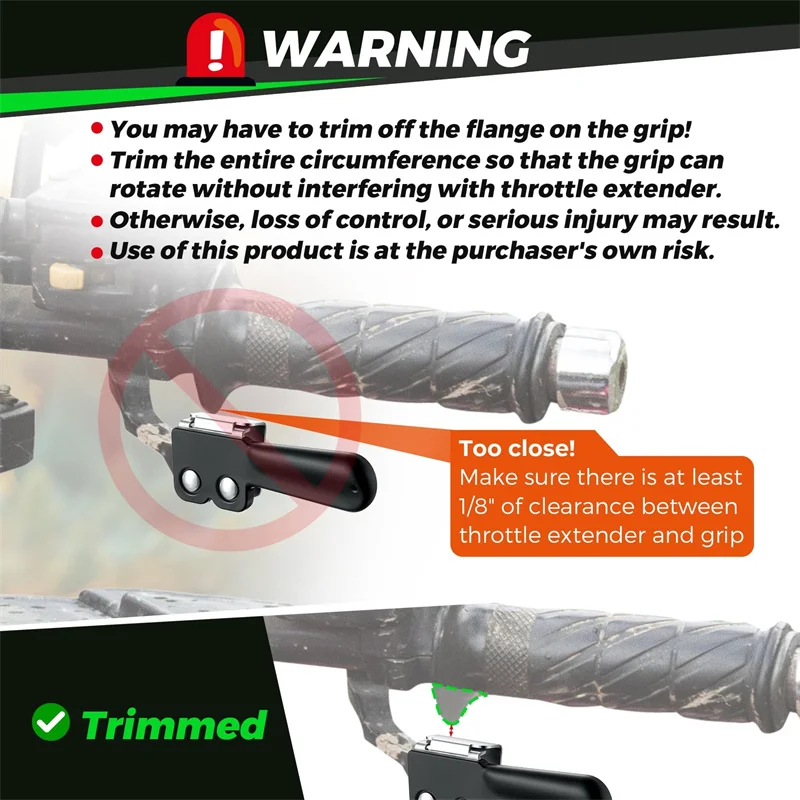 Gashebelverlängerung, Daumengashebel-Master für ATV, 2-teilige Klemme für einfache Installation, bietet zuverlässige und komfortable Steuerung