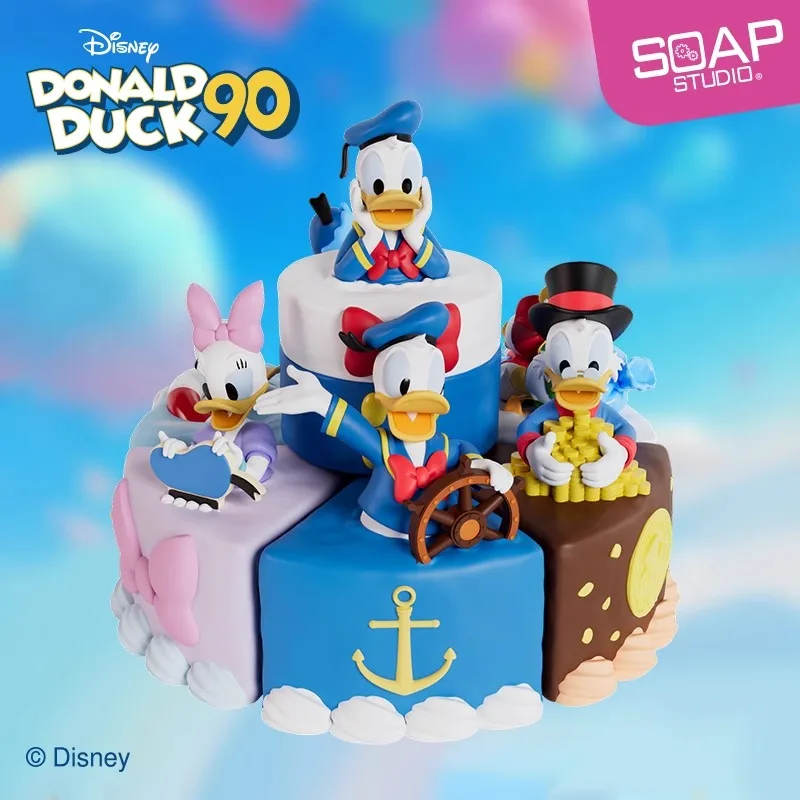 Disney Donald Duck 90 Daisy Surprise Cake Blind Box Toys Scrooge Mcduck Desktop Decoration Model Dolls Children Birthday Gift