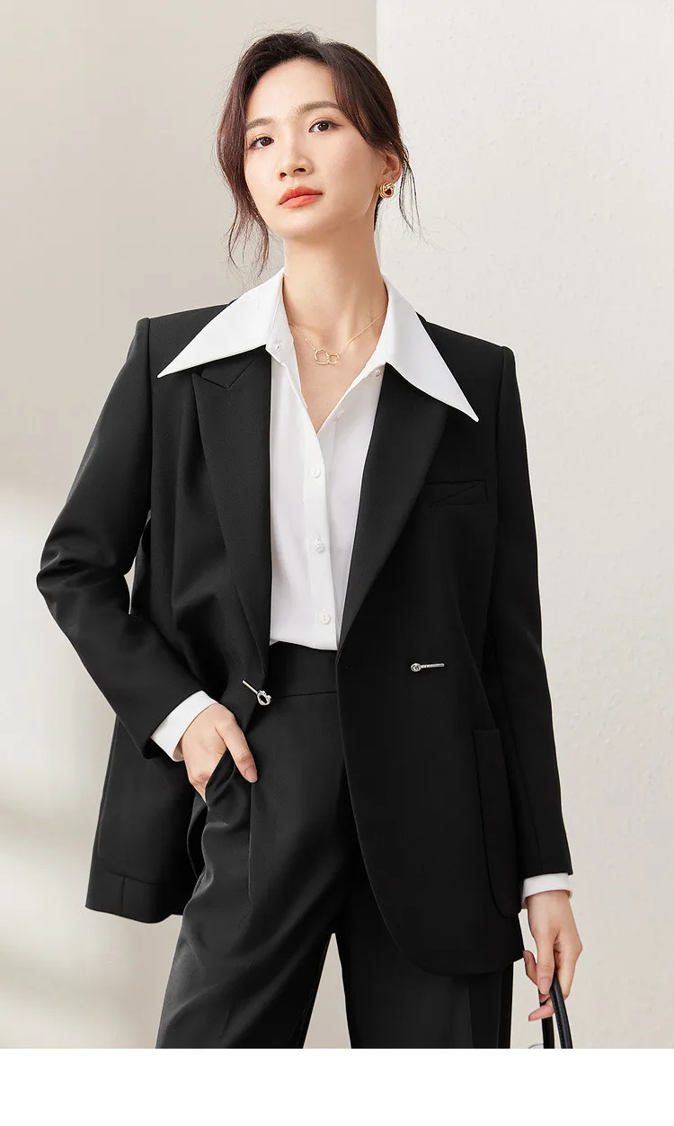 SENTUBILA Maßgeschneiderter Blazer für Damen 2026 Frühling Herbst Modetrend Elegante Anzugjacke für die Arbeit Damenbekleidung 153XC3230 – Detail 24