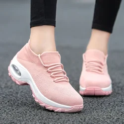 Women Wedge Platform Sneakers New Fashion Casual Sport Shoes Ladies Air Cushion Running Mesh Breathable Women Vulcanized Shoes