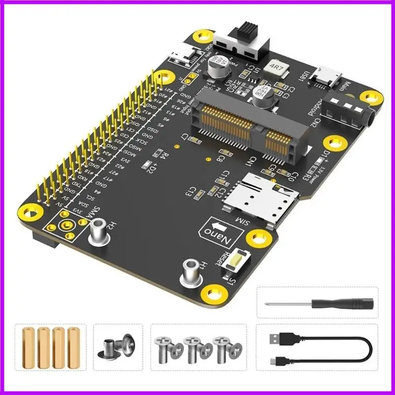 

For RPi Board Networking Enhancement Card Easy Installation, Compatibles 3G/4G/LTE Dongles