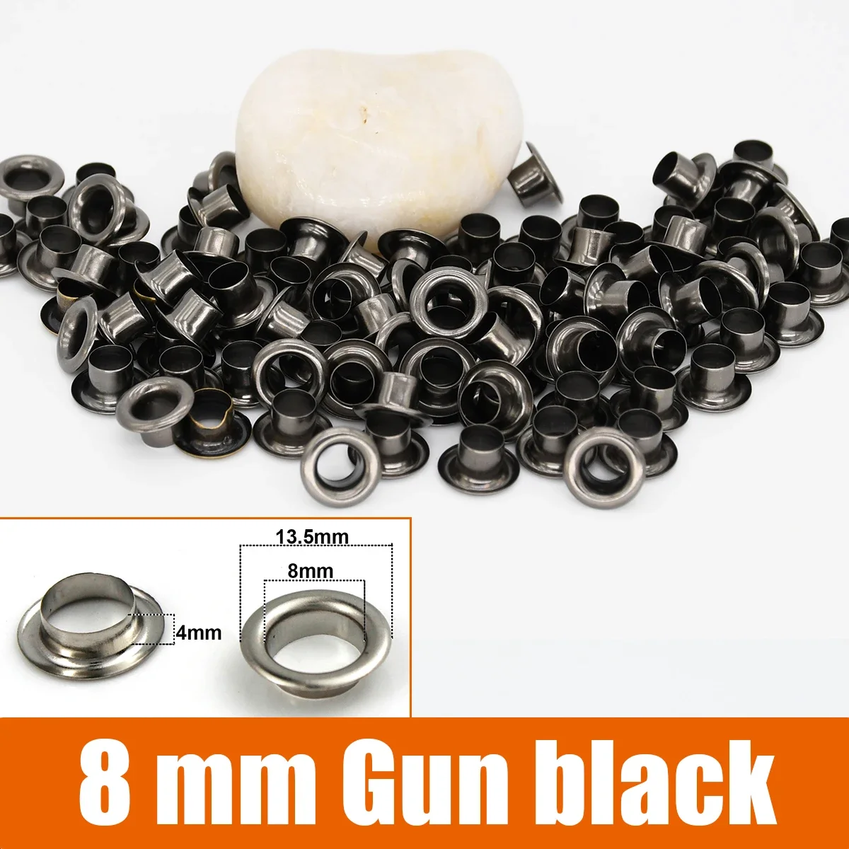 100sets 6/8/10/12mm Brass Eyelets with Washers Grommet Repairing Round Eye Rings for Shoes Bag Clothing Skin Belt Hat image 3