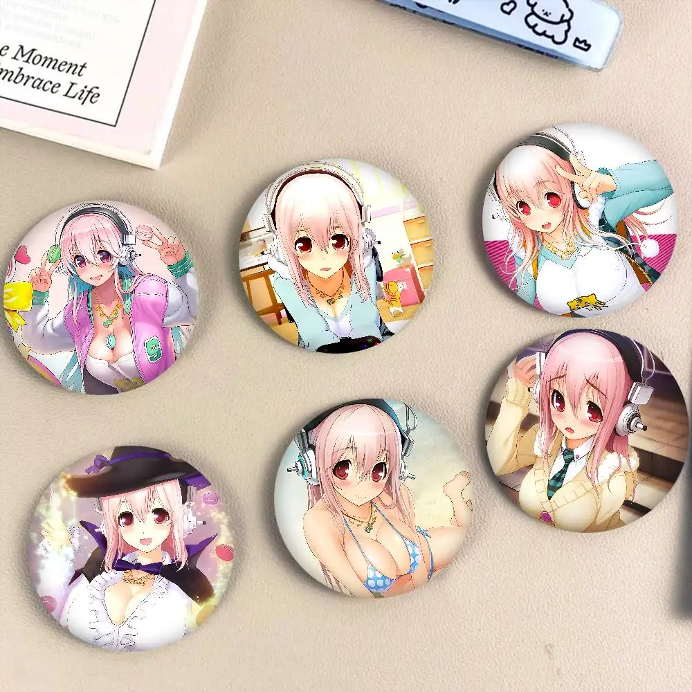 أنيمي سوبر سونيكو 58 مللي متر الحيوانات مضحك دبابيس شارة ظهره الملابس هدية التبعي #3