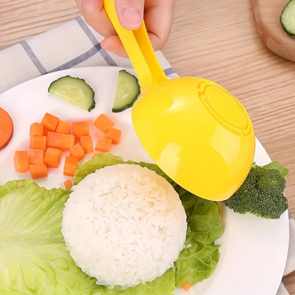 2pcs Semi-Circular Rice Shaping Molds - DIY Bento Box & Sushi Rice Mold for Perfectly Shaped Meals, Easy-to-Clean Kitchen Tools
