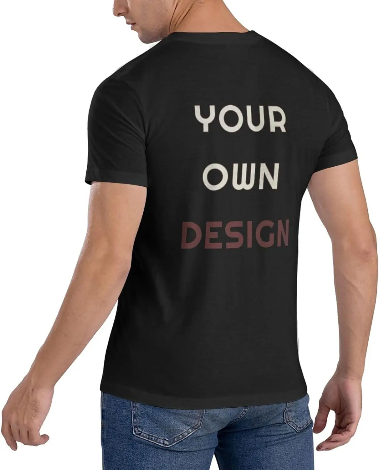 Customized T Shirts Front and Back Custom T Shirts Cotton with Photo Text Logo Customizable T Shirts for Man