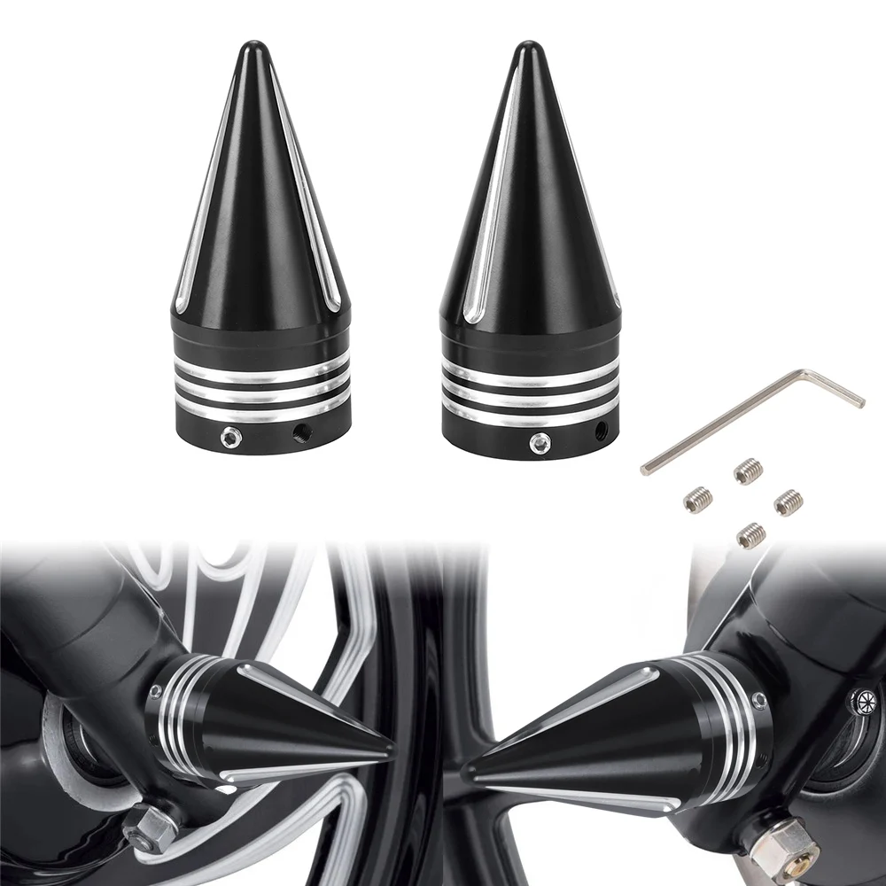 

Front Axle Nut Covers Cap For Harley Sportster XL 883 1200 Dyna Softail Fat Boy Touring Street Road Electra Tri Glide