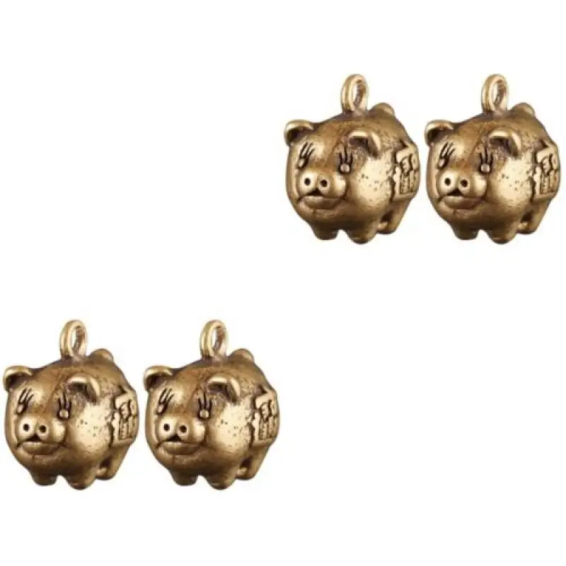 2Pcs Amulet Charms Fengshui Pig Charm Brass Collection