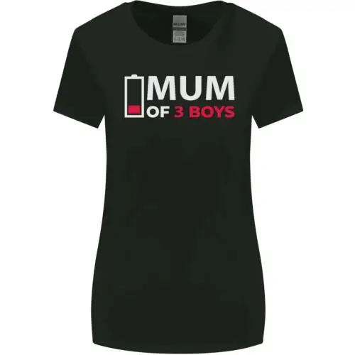 Mum of 3 Boys Funny Mothers Day Womens Wider Cut T-Shirt