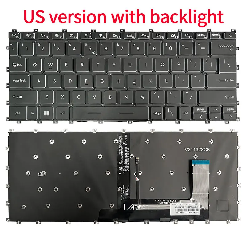 New English keyboard For MSI Modern 14 C12MO C11M C13M C5M C7M MS-14JK MS-14J 14J3 14J1 V211322BK White Backlit Laptop US