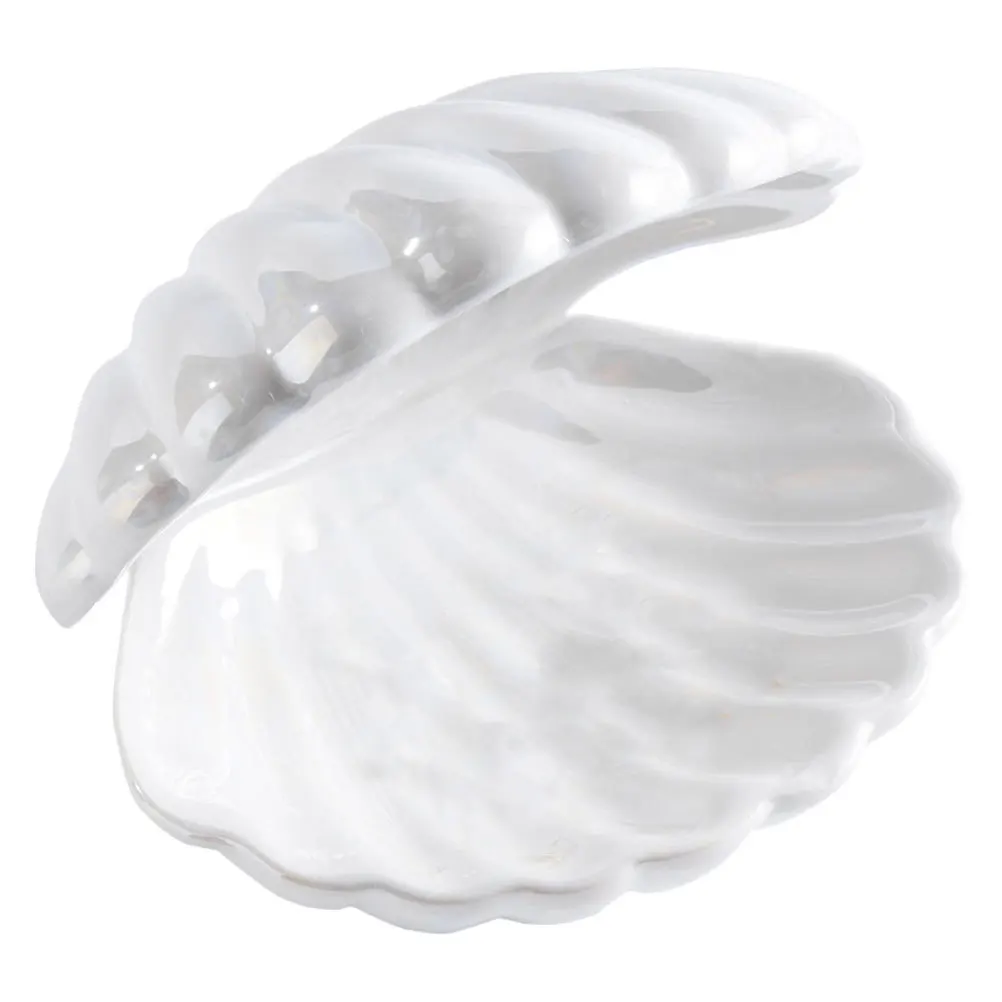 صندوق تخزين المجوهرات على شكل صدفة منظم حامل مجوهرات صغير للخواتم والأقراط وحقيبة تخزين مزخرفة للاقتراح #4