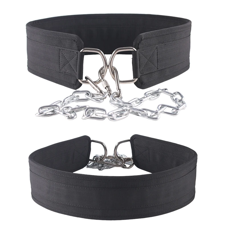 7mm Thick 3 Layers Dip Belts with Chian,Pull-Up Belt Strength Training Protection,Gym Squat Powerlifting Belt,Professional Belt