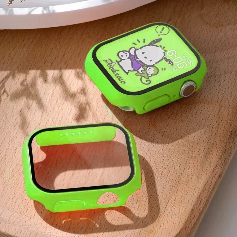 Vetro temperato + cover per Apple Watch Case accessori 45mm 41mm 44mm 40mm 42mm proteggi schermo Apple watch serie 9 4 5 6 SE 7 8