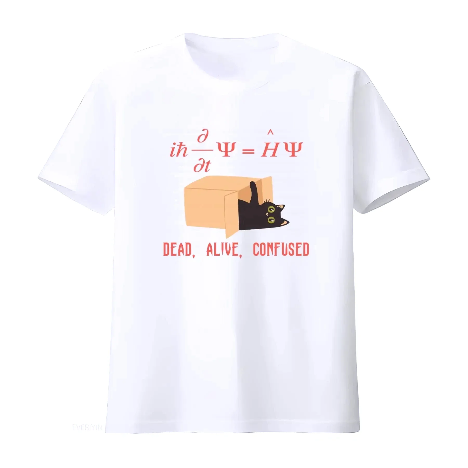 Equation Quantum Mechanics Cute Cat Printed Women T-shirt Design Summer Vintage Graphic Versatile Fashion Women High Quality Tee