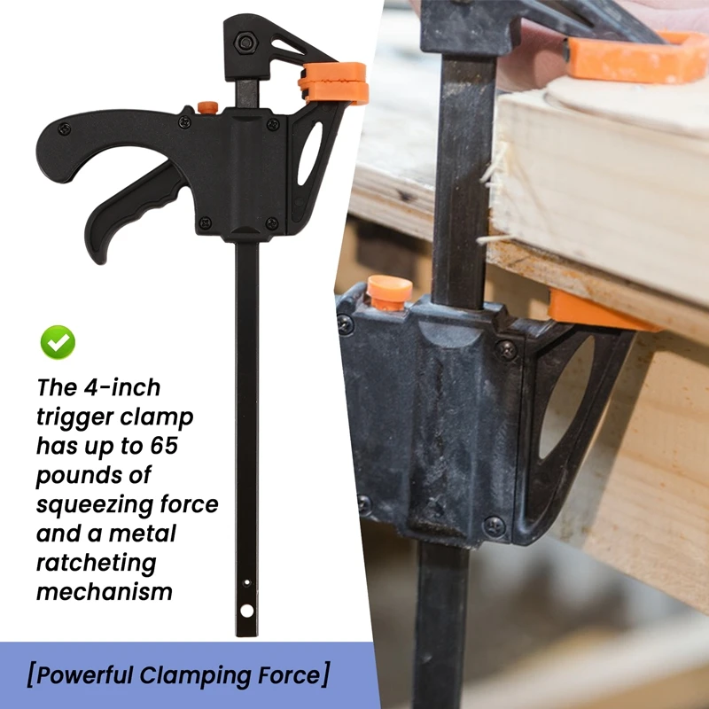 Set di morsetti per la lavorazione del legno da 10 pezzi da 4 pollici tipo fisso velocità di rilascio rapido a cricchetto Kit di barre da lavoro in Nylon estruso gadget per spalmatore