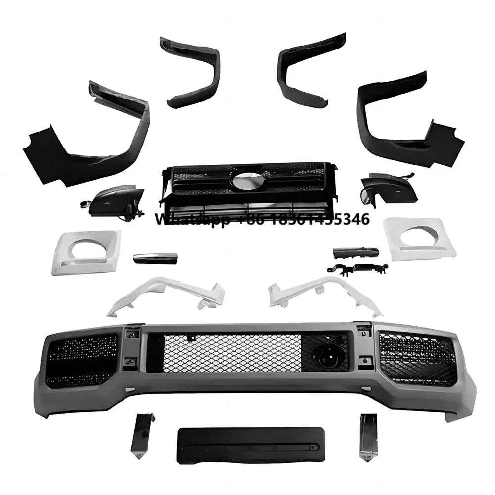 

For G Class W463 1990-2018 G500 G550 Upgrade to G63 Style Front Bumper Fender Flares Headlight Cover Grill Full Body Kit