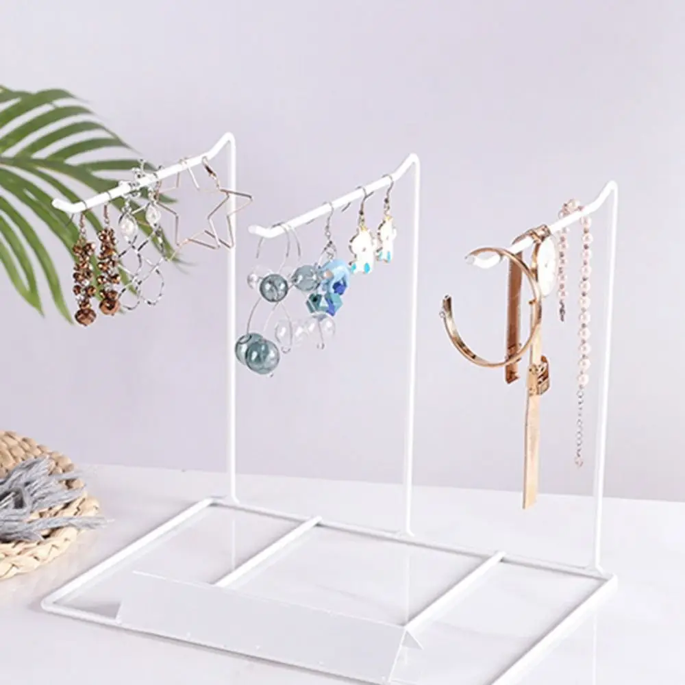 

Creative Jewelry Organizer Stand Metal Jewelry Display Rack Necklace Storage Frame Earring Stand Hanging Necklace Case